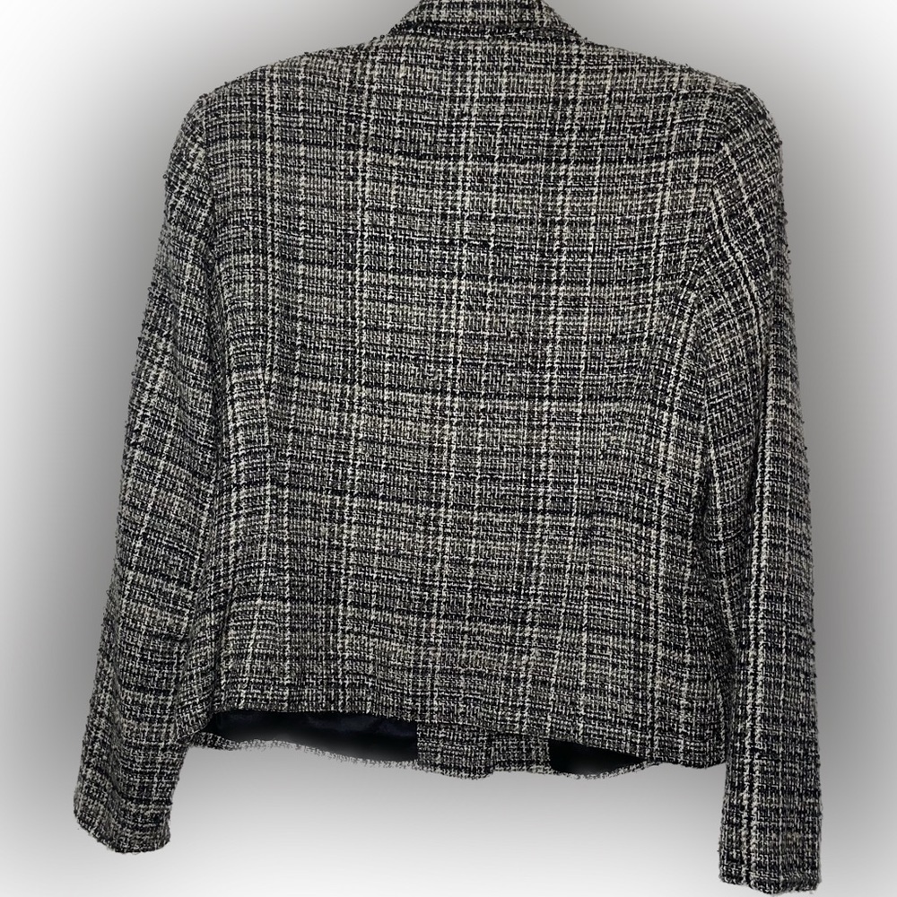 Paul Harris Design Size 10 Women’s Vintage Black White Pattern Blazer Preloved - Picture 3 of 9